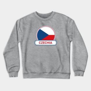 Czechia Country Badge - Czechia Flag Crewneck Sweatshirt